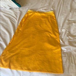 Yellow satin skirt